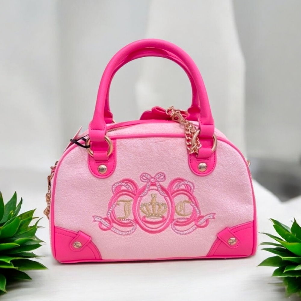 💕▪️Juicy Couture ▪️Pink Diamond Lovers Club Bowler Satchel Bag